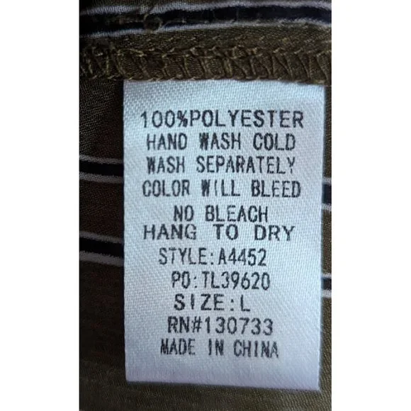 Umgee Top Womens Large Green White Striped Gauzy Oversized Tunic Blouse - Picture 8 of 8